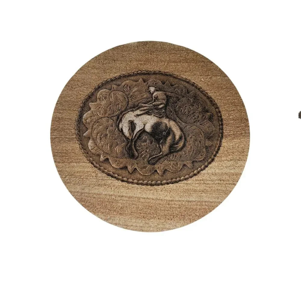 4 Thirstystone Natural Sandstone Coasters Western Bucking Bronco Cowboy 4